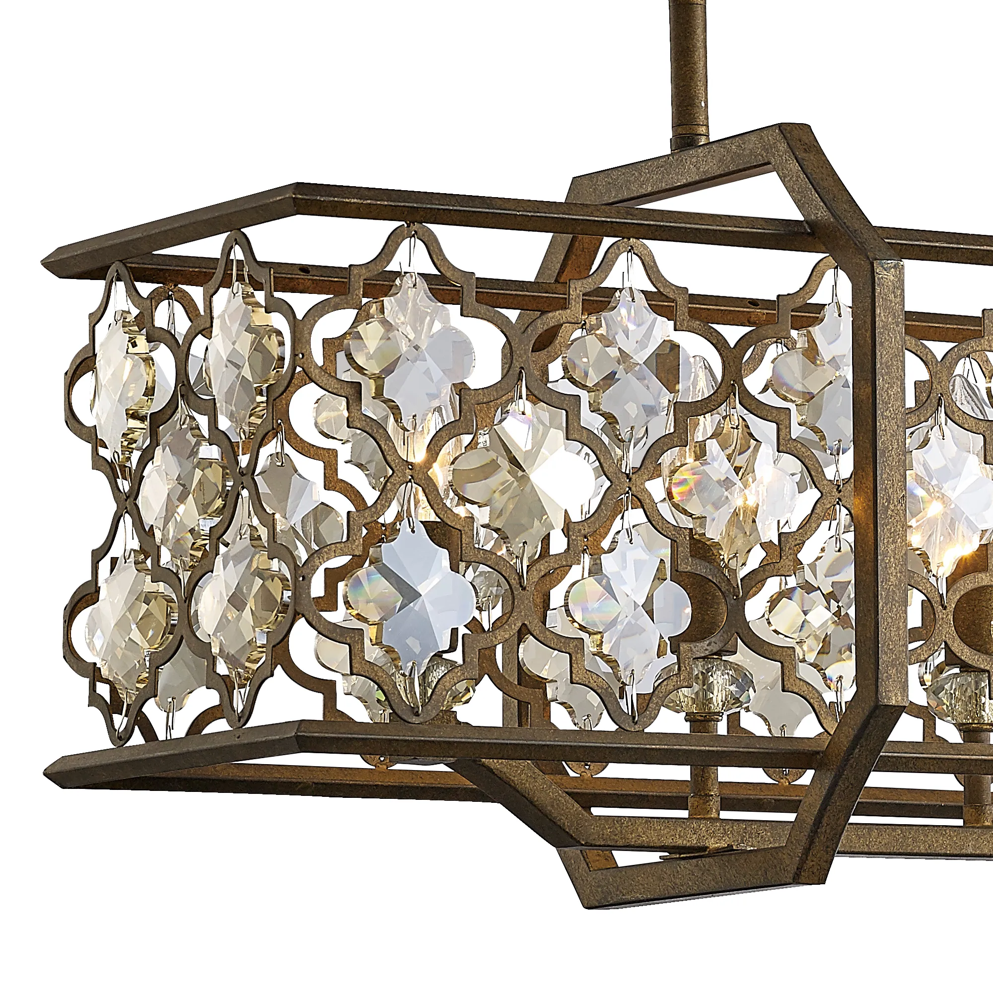 Indie Crystal Pendant 6 Light Mocha IL31697  Diyas Indie